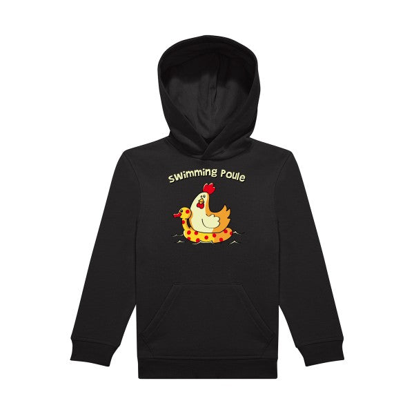 sweat capuche enfant Black swimming-poule